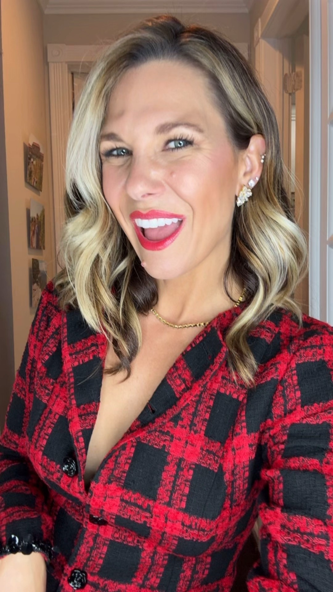 This plaid dress is just so chic with its embellished cuffs, frayed skirt edging and bold buttons. Runs tts, wearing size 0

#LTKSeasonal #LTKHoliday #LTKParties