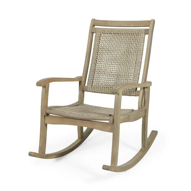 Amberlyn Outdoor Rustic Wicker Rocking Chair, Light Brown | Walmart (US)