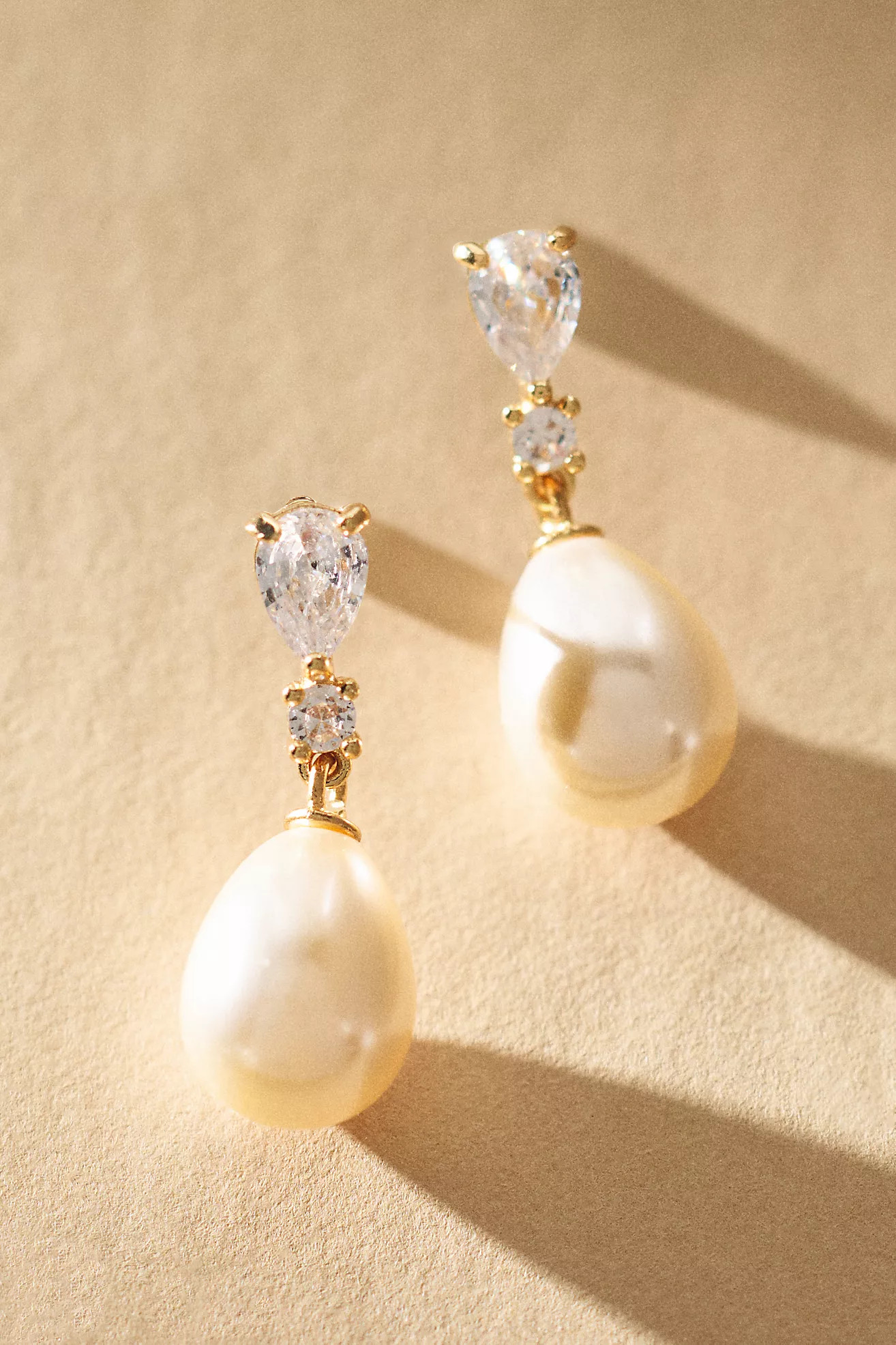 Studio Bride Crystal Stacked Pearl Drop Earrings | Anthropologie (US)