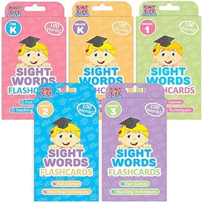Pint-Size Scholars Ready Readers Bundle: 500 Jumbo-Sized Sight Words Flash Cards in | 5 Levels of... | Amazon (US)
