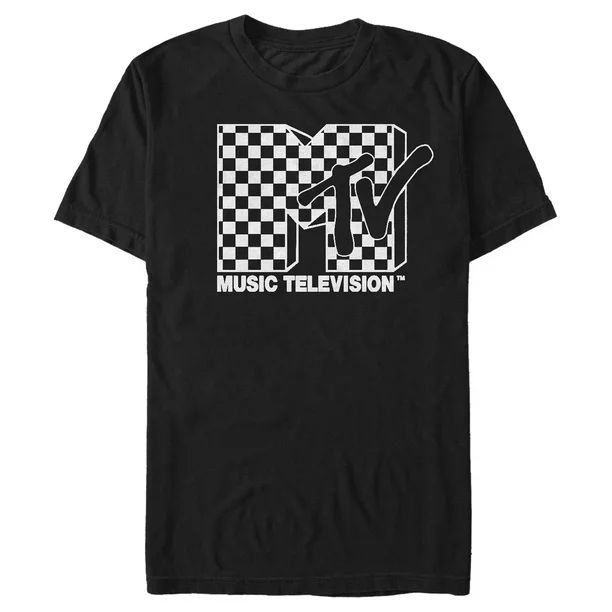 Men's MTV and Checker Logo  Graphic Tee Black Large - Walmart.com | Walmart (US)