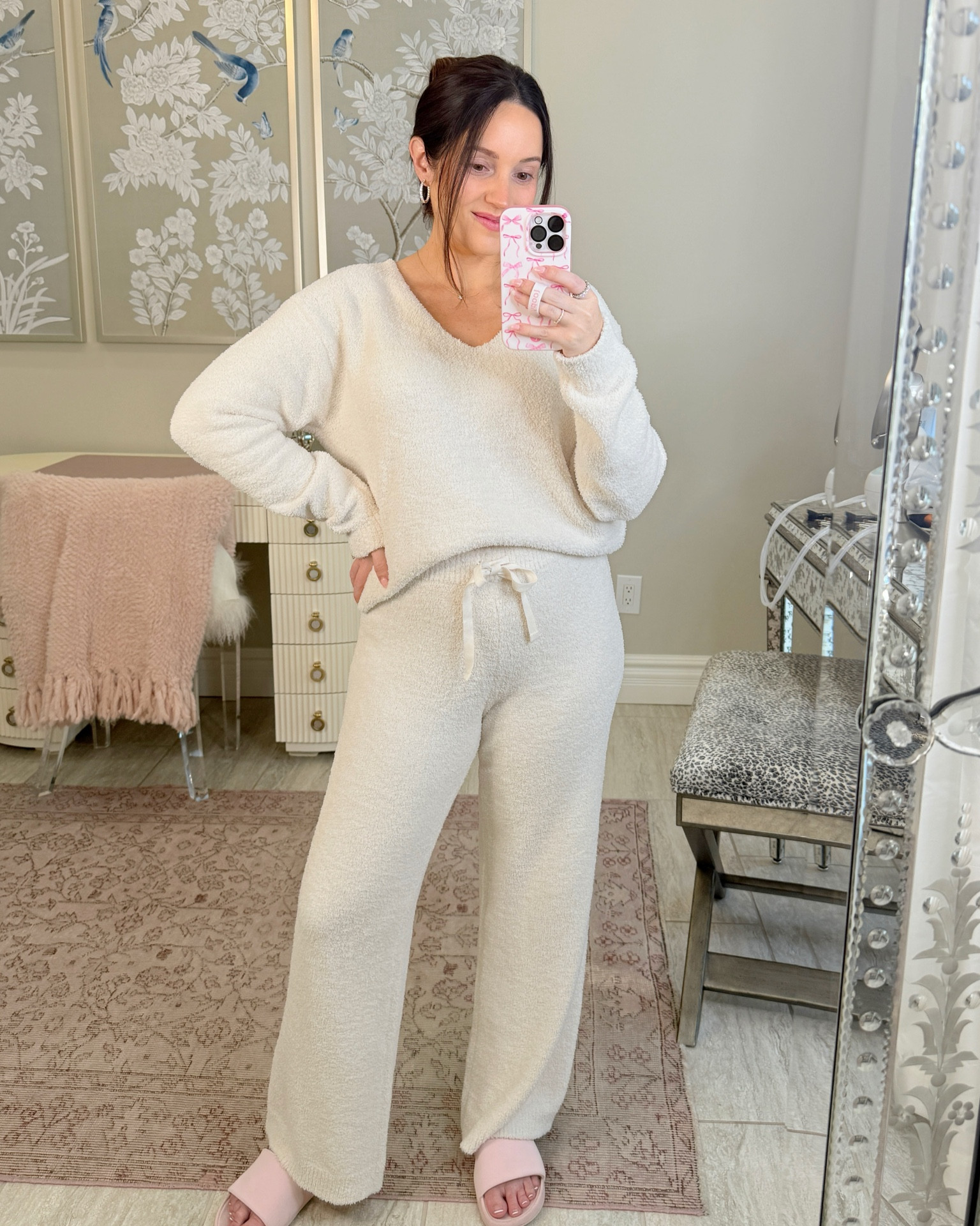 The BEST postpartum set! It’s a barefoot dreams fabric. Super soft a plush + warm with stretch! Also the pants are cut shorter and are petite friendly! I’m 5’1 and they don’t drag at all! Great loungewear! 

#LTKHoliday #LTKStyleTip #LTKTravel