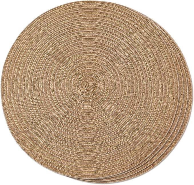 Smaafit Round Placemats for Dining Table Set of 4 - Farmhouse Dining Table - Outdoor Placemats fo... | Amazon (US)