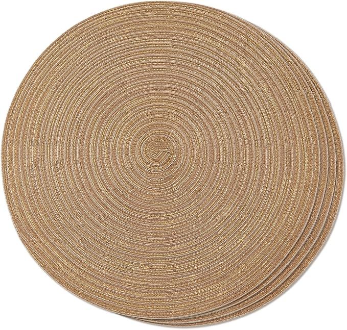 Smaafit Round Placemats for Dining Table Set of 4 - Farmhouse Dining Table - Outdoor Placemats fo... | Amazon (US)