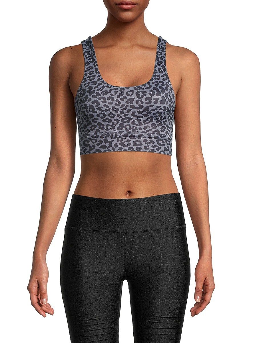 All Fenix Women's Avery Cheetah-Print Sports Bra - Grey Black - Size XL | Saks Fifth Avenue OFF 5TH