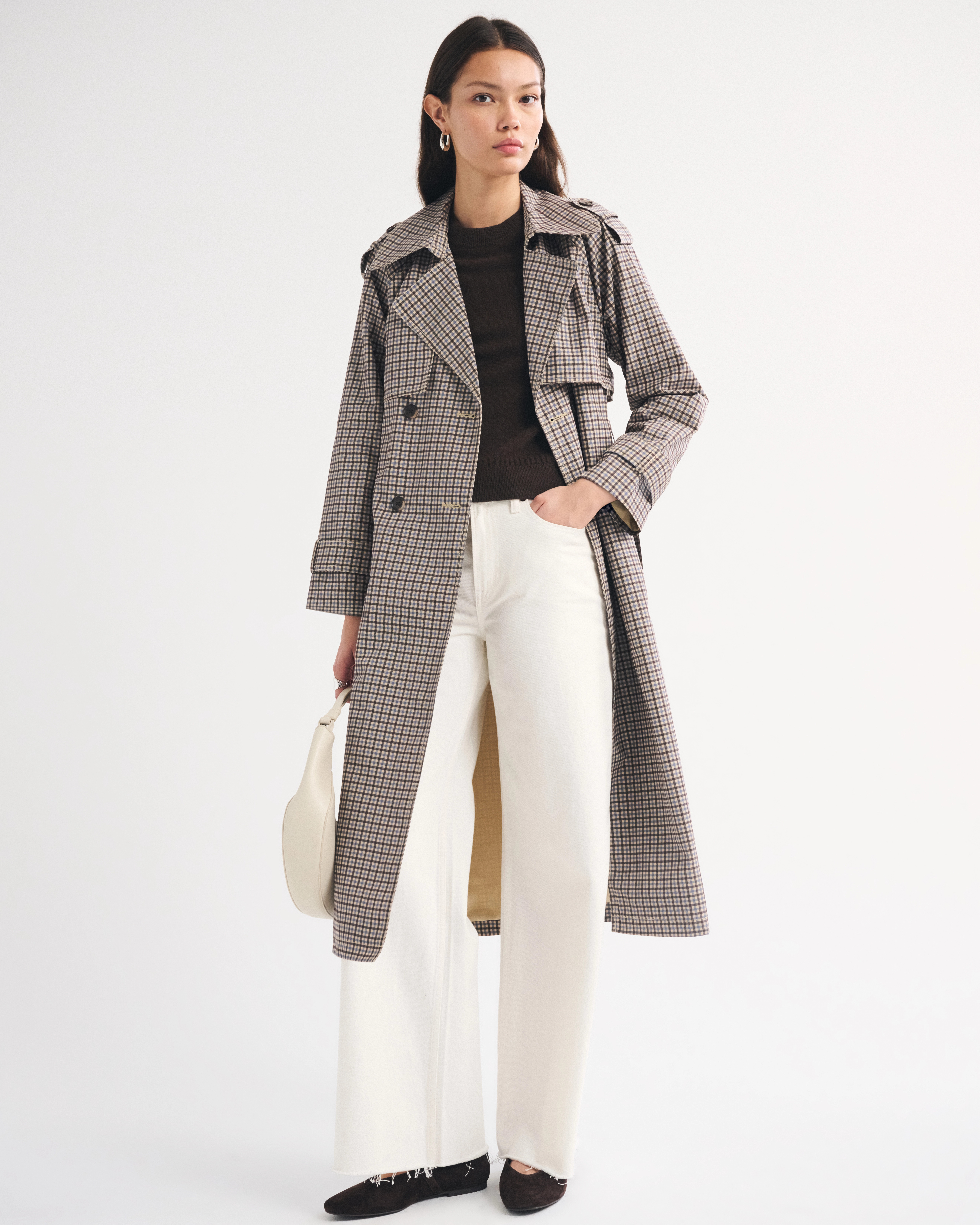 A&F Carrie Long Trench Coat | Abercrombie & Fitch (US)