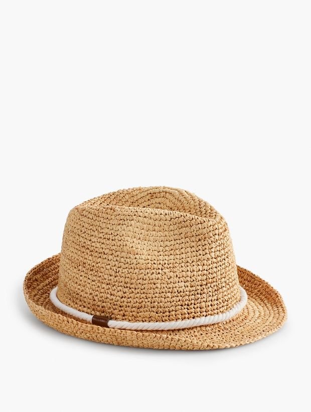Crochet Raffia Fedora - Rope Band | Talbots