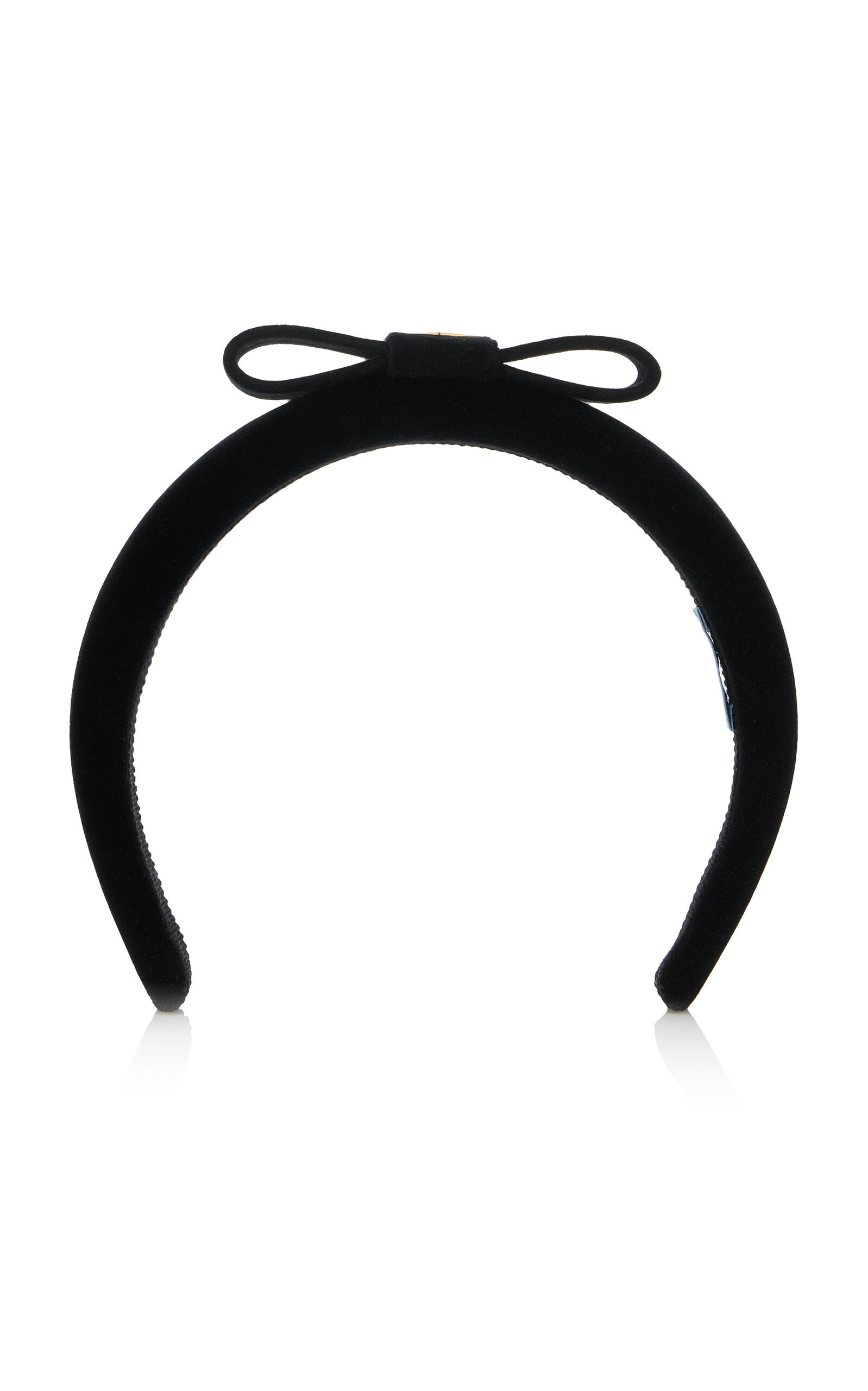 Prada - Bow-Detailed Velvet Headband - Black - OS - Moda Operandi | Moda Operandi (Global)