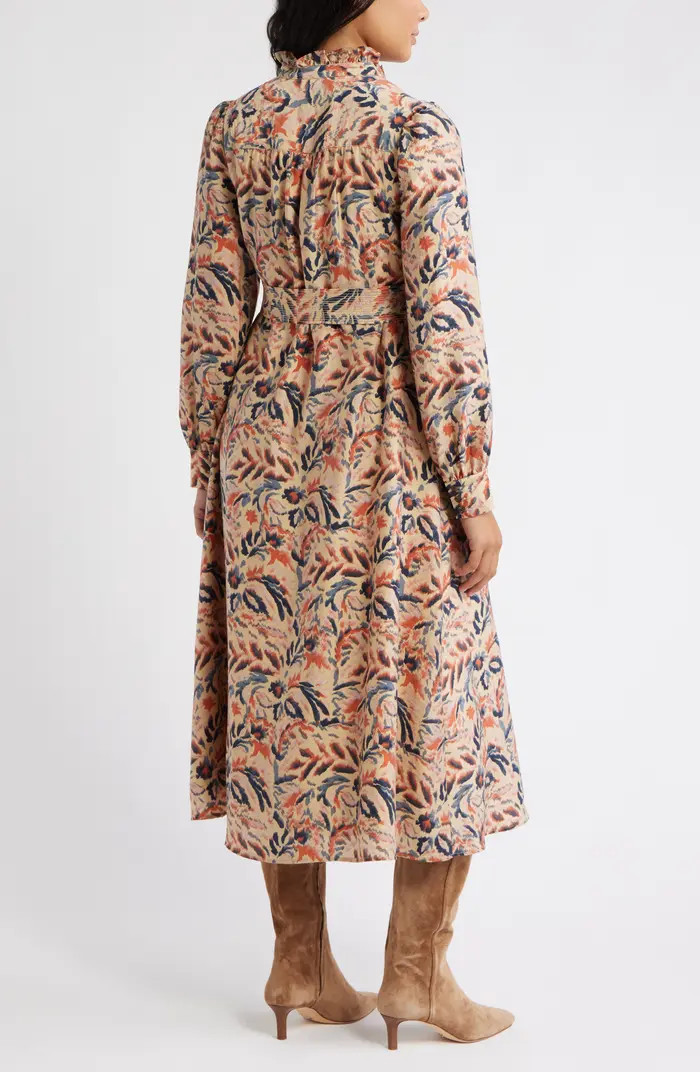 Caslon® Ruffle Belted Long Sleeve Maxi Dress | Nordstrom | Nordstrom