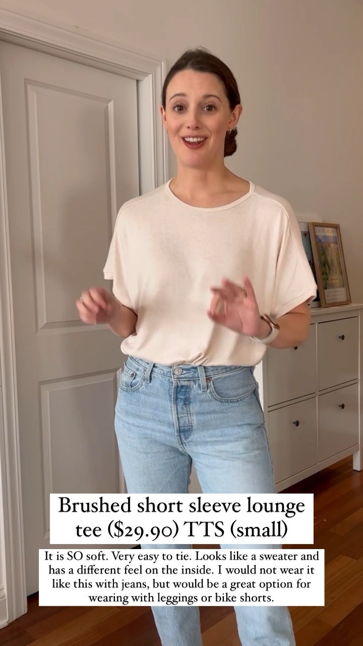 Quince Try On - Brushed short sleeve lounge tee ($29.90) TTS (small)

#LTKSeasonal #LTKstyletip