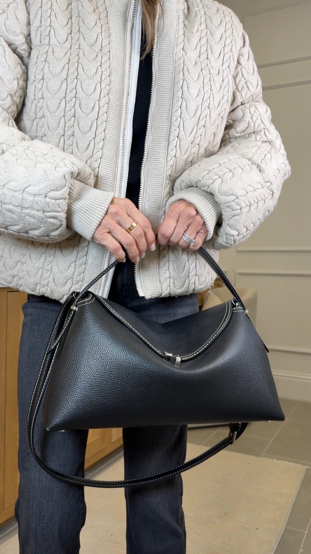 -Target knit jacket is warm and cozy! TTS 
-Jeans are $50 and currently in stock! I size up one size. 
-Belt is a favorite. 
-Rothy clogs are 30% off. TTS very comfy. 
-Cashmere sweater $50 is soft and several colors! 
-Spanx turtleneck sz S, slim pant XS reg length, I’m 5’6”. Code FASHIONEDLIFEXSPANX (first time orders) 


#LTKOver40 #LTKgrwm #LTKootd