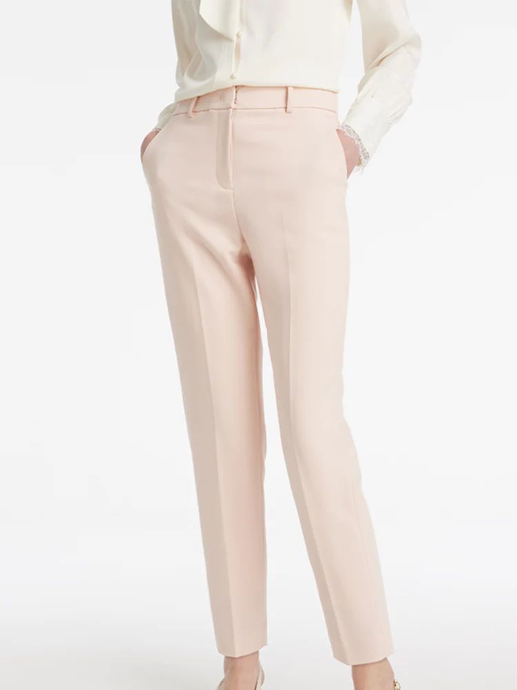 Worsted Wool Tapered Women Pants | GOELIA