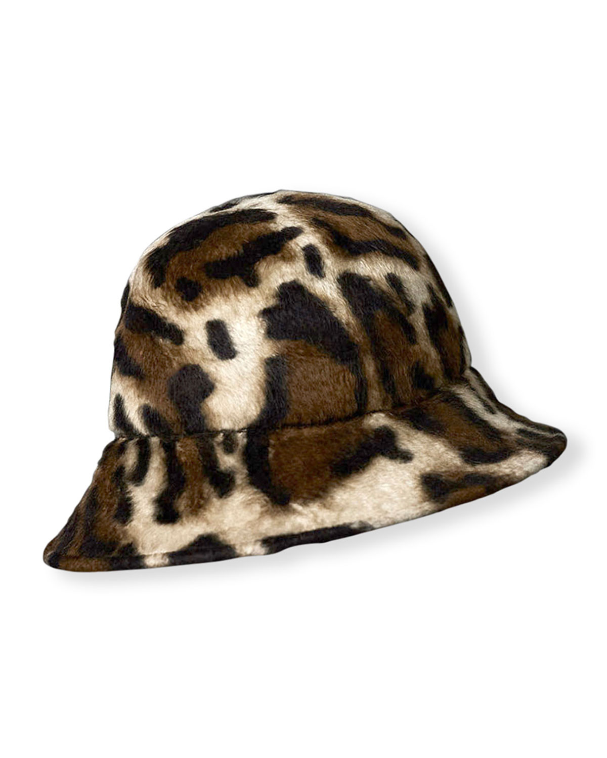 Leopard-Print Beaver Felt Bucket Hat | Neiman Marcus