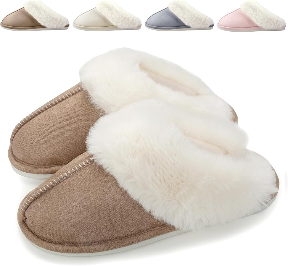 Hausschuhe Damen Herren Winter Plüsch Warm gefüttert Hausschuhe Pantoletten Bequeme rutschfeste... | Amazon (DE)