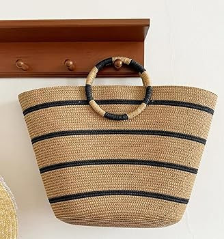 Beach Bags for Women Straw Tote Bag Summer Beach Bag Large Woven Straw Bag for Beach Vacation Hol... | Amazon (US)