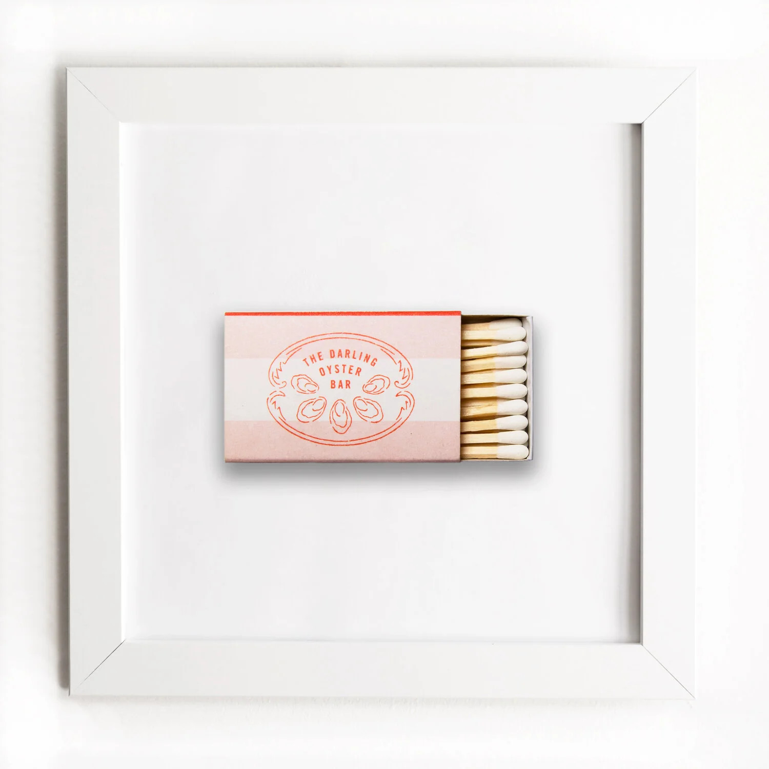 The Darling Oyster Bar (Peach) - Framed Print Matchbook - Gift - Match South | Match South