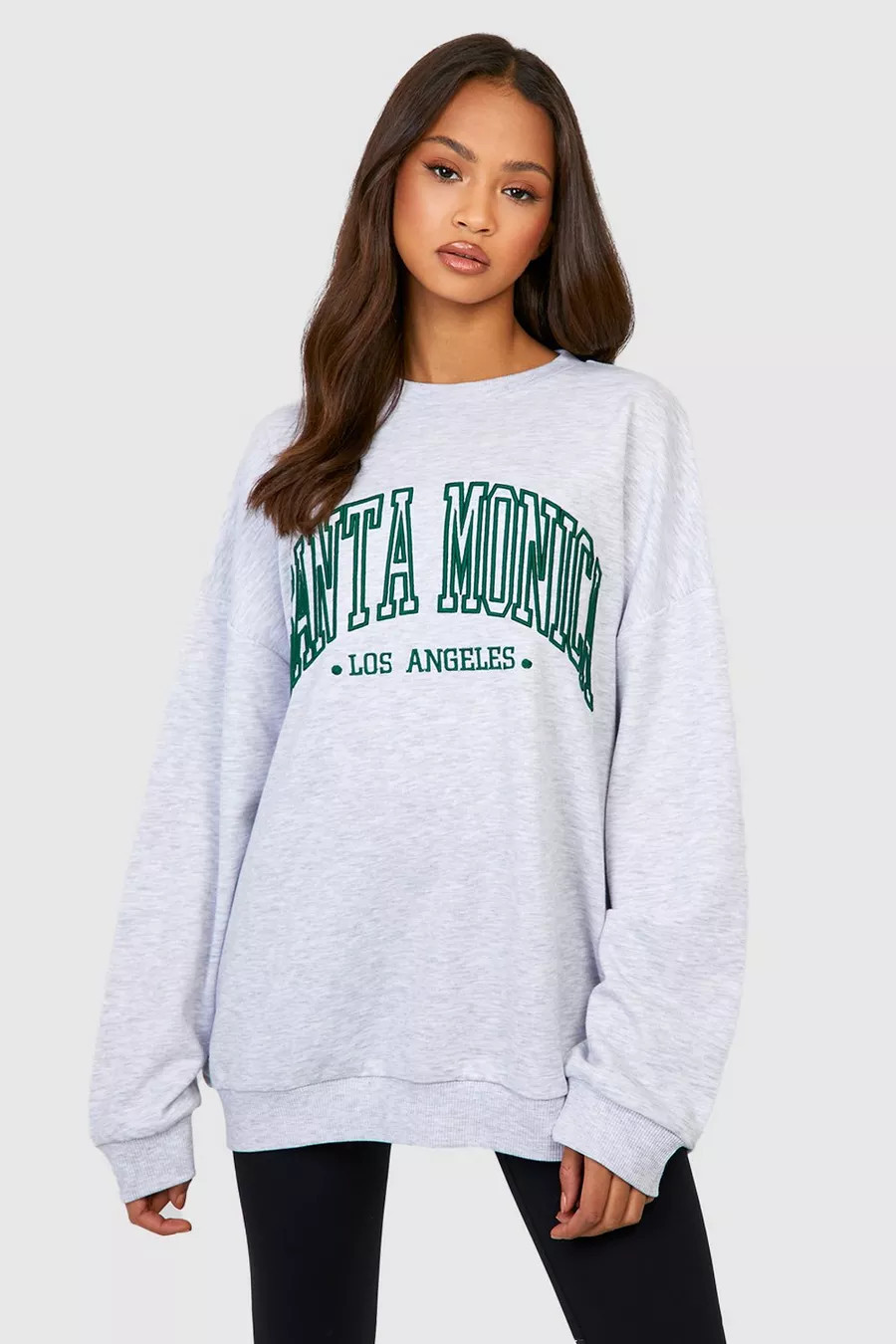 Santa Monica 3d Embroidered Oversized Sweater | Boohoo.com (US & CA)