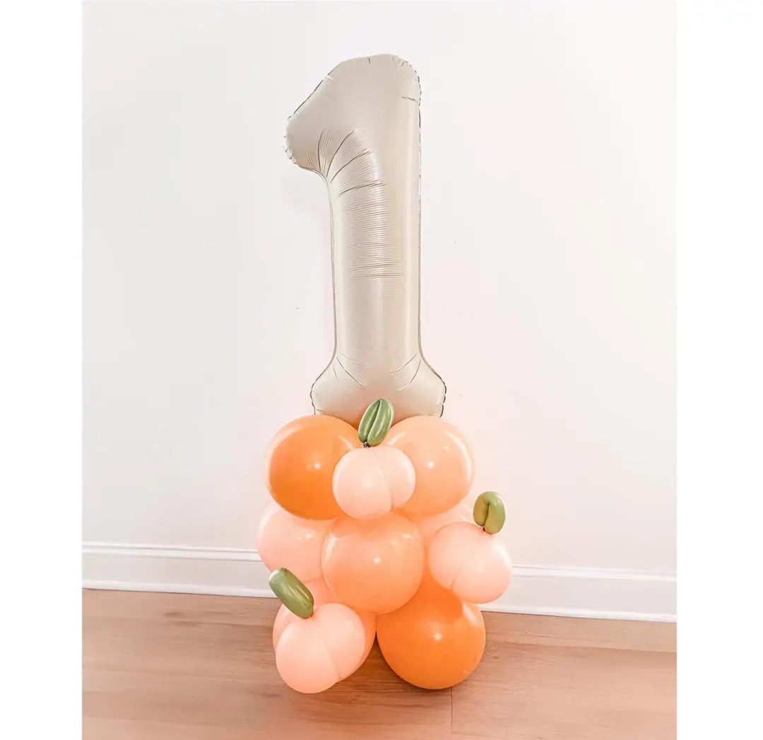 This listing is for the items pictured:  latex balloons, jumbo cream number (Numbers 1-5 availabl... | Etsy (US)