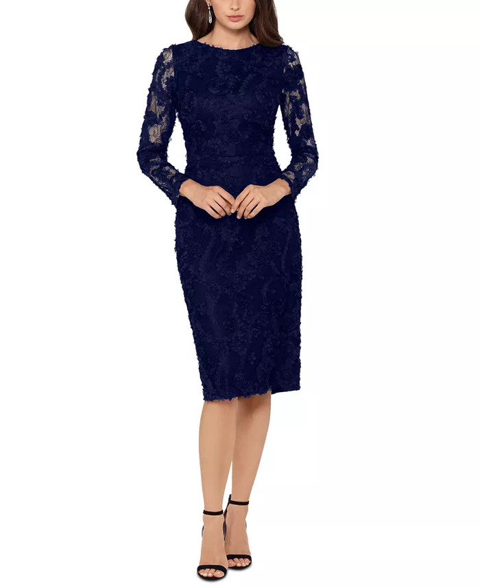 XSCAPE Lace Soutache Dress - Macy's | Macy's
