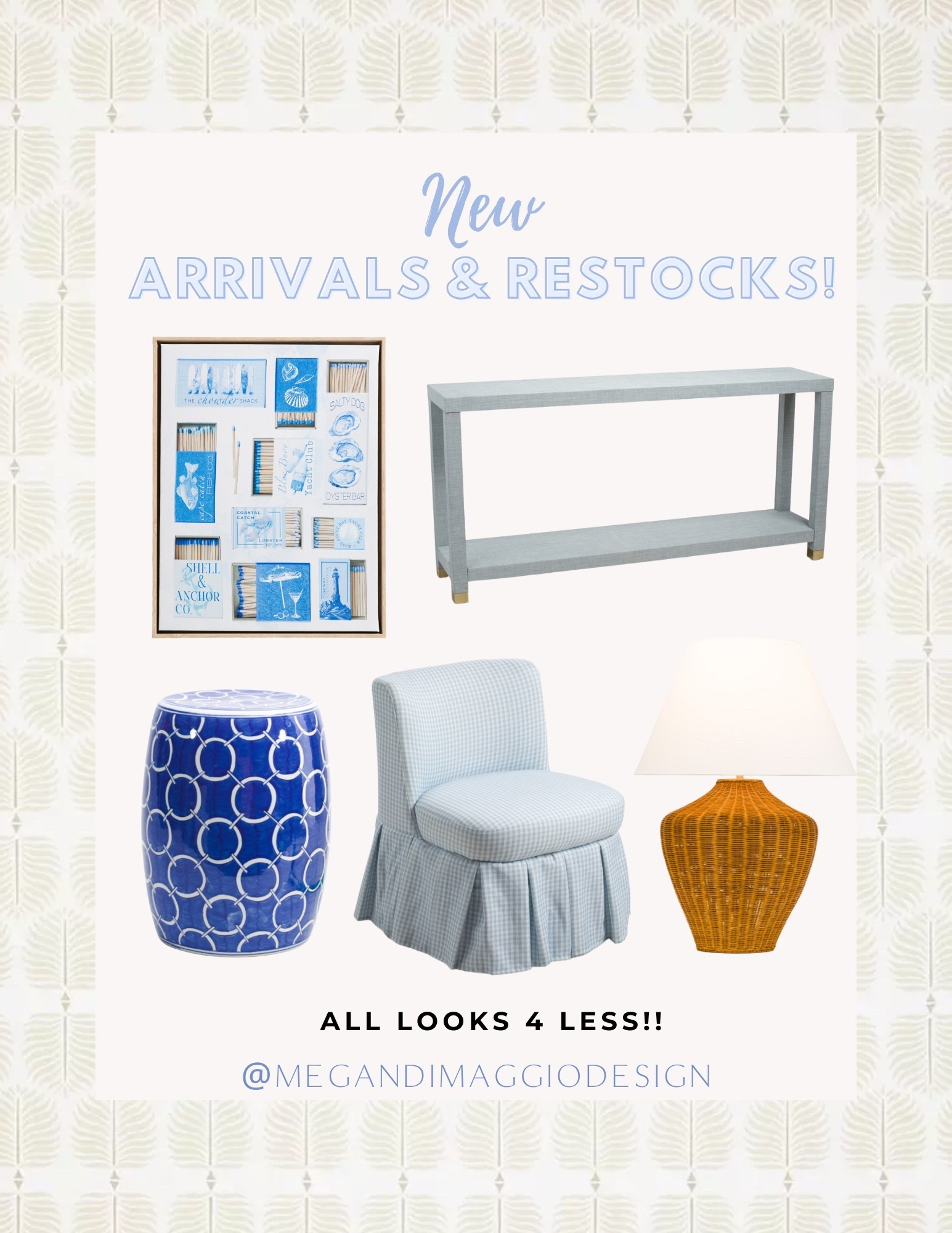 TJMaxx & Marshalls new looks for less arrivals & restocks!! ICYMI this blue linen wrapped console table is back!! And LOVE this new blue and white gingham pleated skirt chair!! 😍🙌🏻

#LTKHome #LTKSaleAlert #LTKFindsUnder50