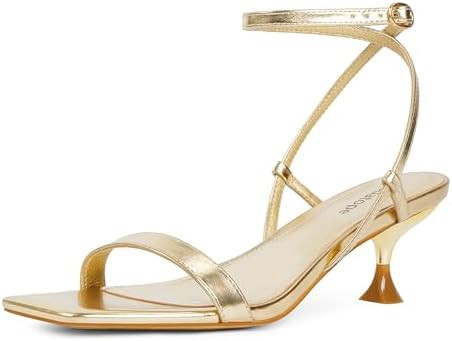 Modatope Kitten Heels for Women Open Square Toe Ankle Strap Sandals Low Heels Dress Shoes for Par... | Amazon (US)