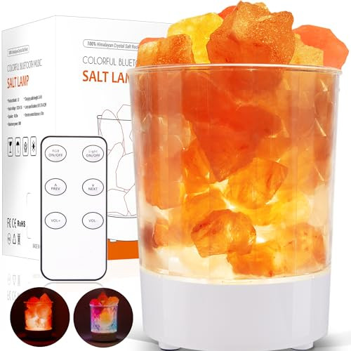 FORALES Himalayan Music Salt Lamp, Natural Crystal Salt Rock Lamp, Colorful Night Lights with Dimmer Sleep Aid, Aromatherapy Decompression, Music Light Gift for Loved Ones | Amazon (US)