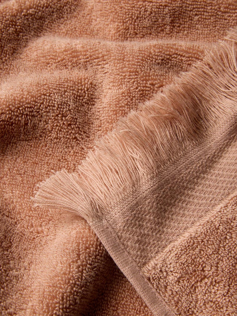 Sand Shell Fringe Edge Cotton Towels | Piglet