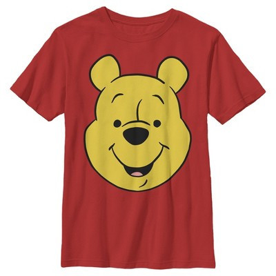 Boy's Winnie the Pooh Bear Big Face T-Shirt - Red - X Small | Target