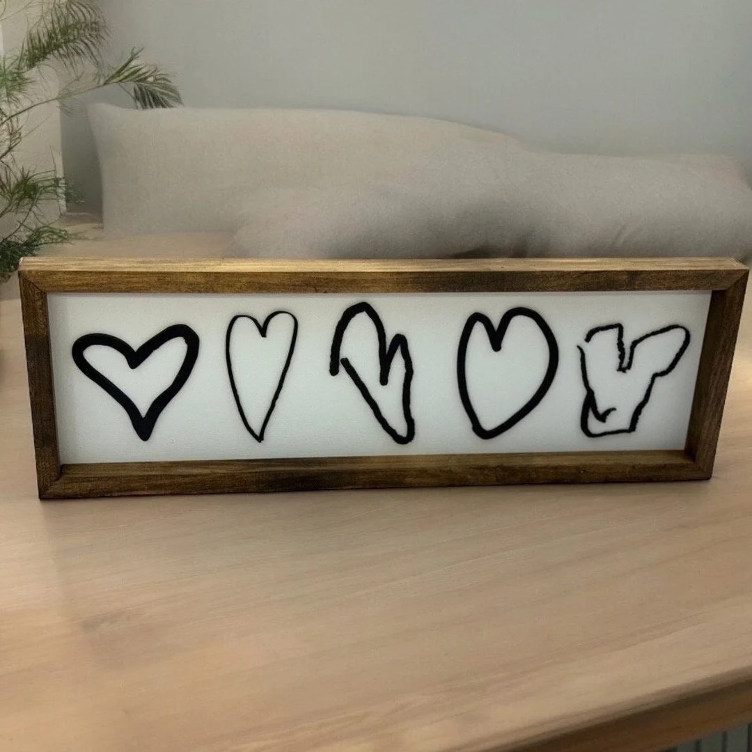 Personalized Handwritten Heart Sign | Personalized Grandparent Gift | Personalized Mothers Day Gi... | Etsy (US)