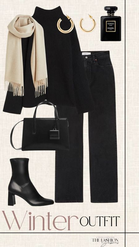 Winter Outfit | Black Turtleneck Sweater | Cream Scarf | Black Boots |

#LTKHoliday #LTKSeasonal #LTKCyberWeek