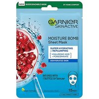 Garnier Moisture Bomb Pomegranate Hydrating Face Sheet Mask Dehydrated Skin 32g | Boots.com