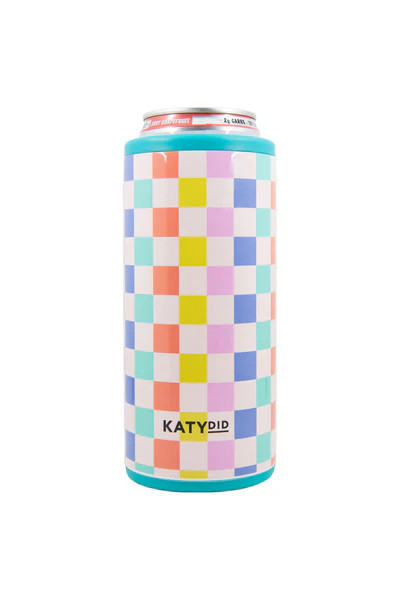 Multicolored Checkered Can Cooler Tumbler | Katydid.com