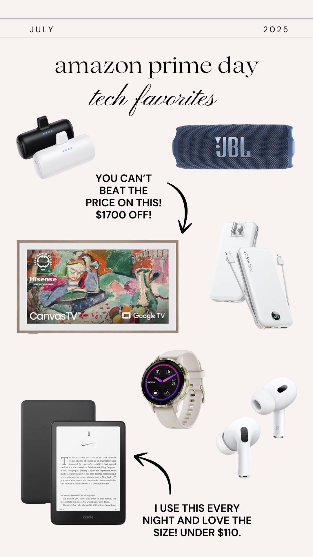 Amazon Prime Day // Tech Faves // Amazon Tech // JBL Speaker // Frame TV // Garmin Venu 3S

#LTKHome