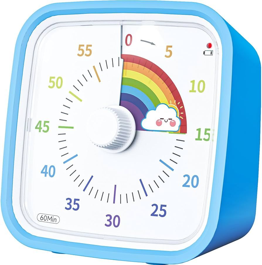 Ainowes 60 Minute Visual Timer with Protective Case, Rainbow Disk Countdown Timer for Kids and Ad... | Amazon (US)