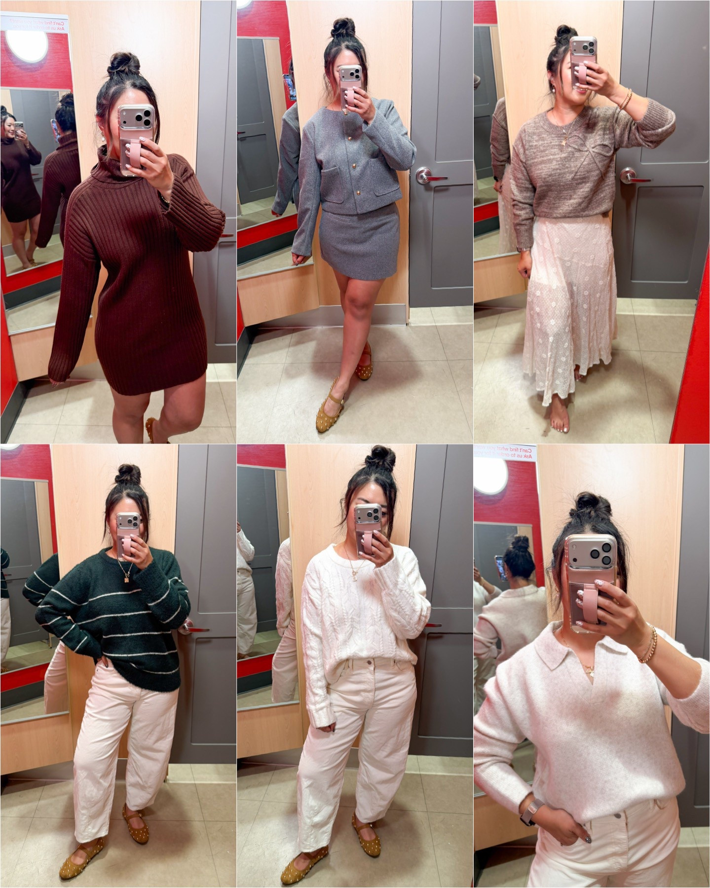 Target Fall Sale
Brown Sweater Dress: Medium
Grey Lady Jacket: Medium
Grey Skirt: Medium
Bow Sweater: Medium
Lace Skirt: Medium
Green Striped Top: Large
Corduroy Barrel: 8
Cable Knit Sweater: Medium
Collared Sweater: Medium 