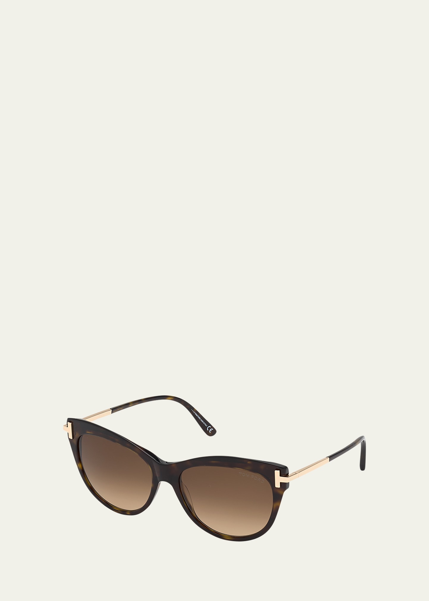 TOM FORD Kira Acetate/Metal Cat-Eye Sunglasses, Black | Bergdorf Goodman