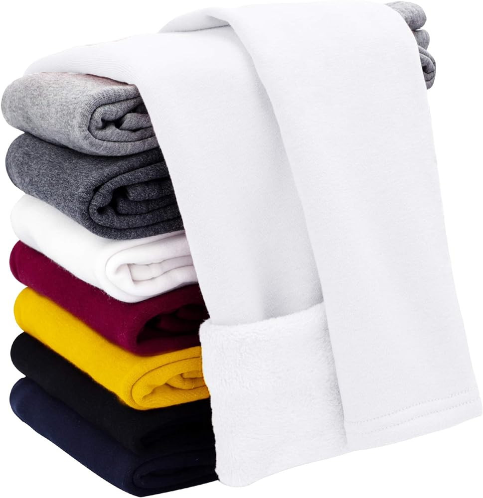 Auranso Girls Winter Warm Cotton Fleece Lined Leggings Thick Thermal Tights Pants | Amazon (US)