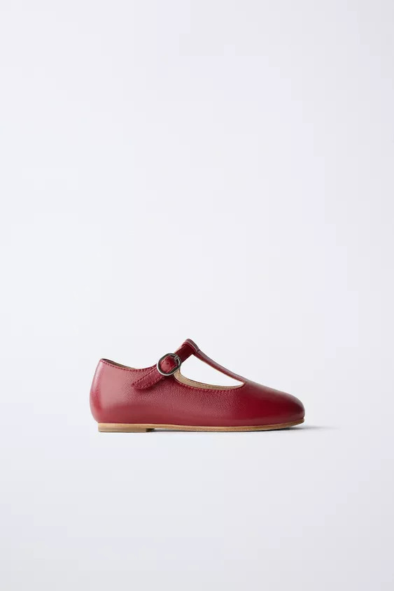T-STRAP LEATHER BALLET FLATS - LIMITED EDITION | Zara US