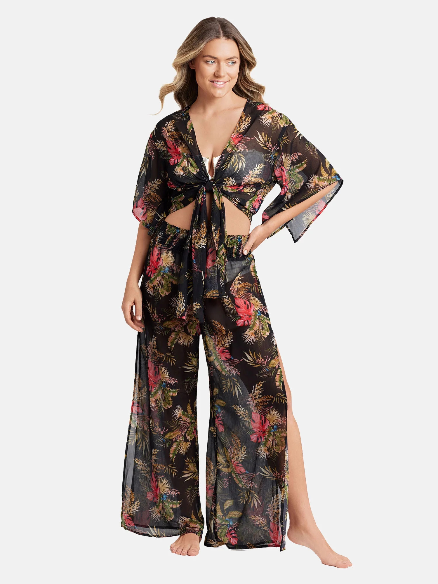 Sofia by Sofia Vergara Women's and Women's Plus Batwing Crop Top Cover up | Walmart (US)