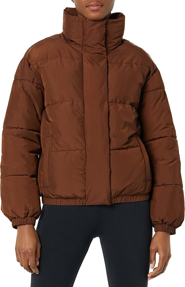 Amazon Essentials Women's Relaxed-Fit Mock-Neck Short Puffer Jacket (Available in Plus Size) (Previo | Amazon (US)