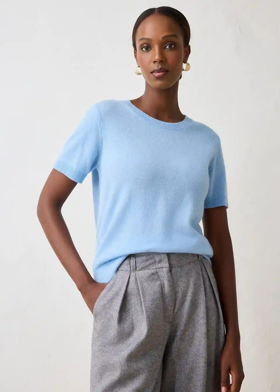 Kurzarmpullover aus reinem Kaschmir mit Good Cashmere Standard\u00ae | Bonprix DE