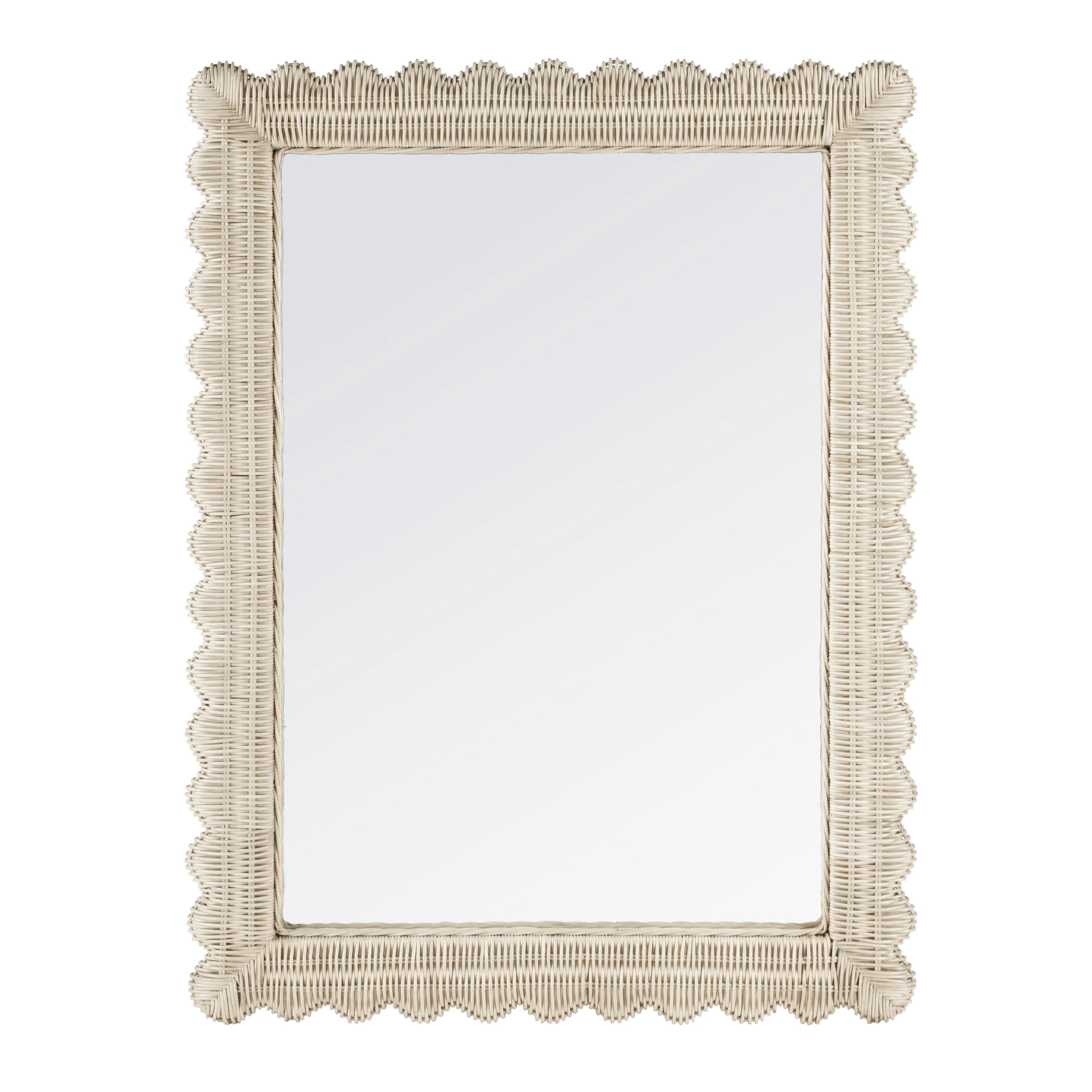 Lacie Rattan Rectangle Wall Mirror, Off-White | Wayfair North America