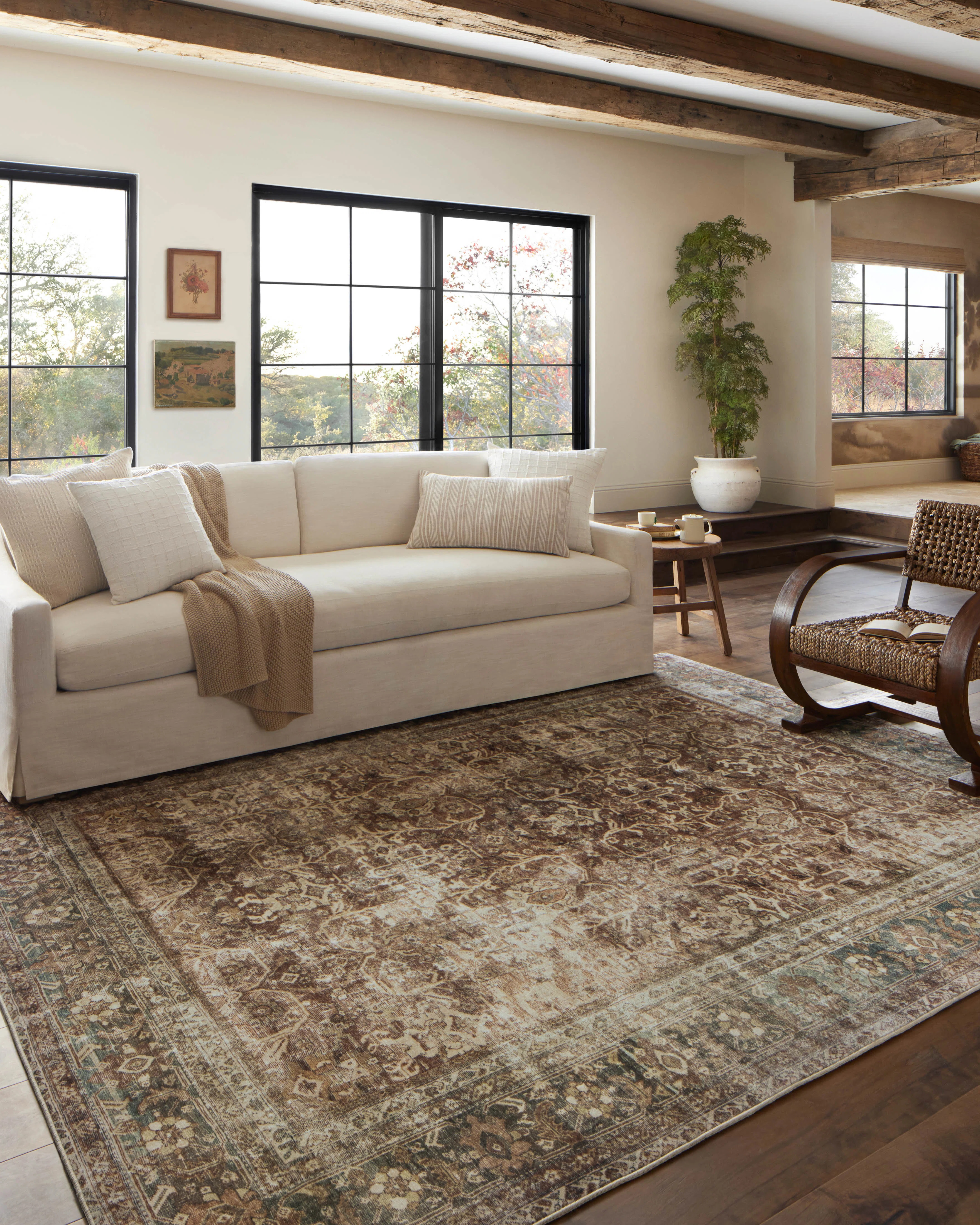 Magnolia Home By Joanna Gaines X Loloi Sinclair Machine Washable Rust / Lagoon Area Rug | Wayfair North America