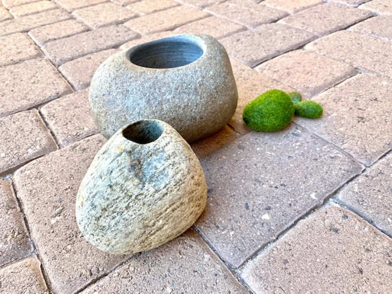 Natural Stone Vases. Vintage. Artisan. Home Decor. Earth. - Etsy | Etsy (US)