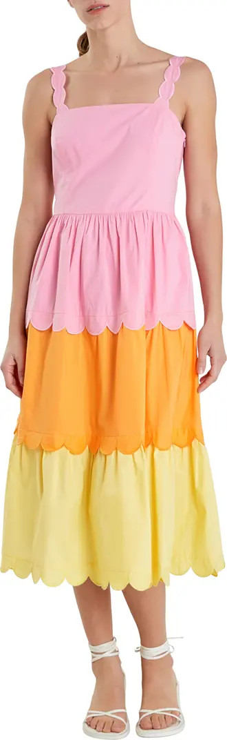English Factory Colorblock Scallop Sundress | Nordstrom | Nordstrom