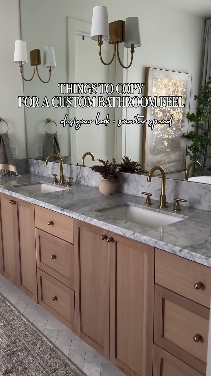 Things to copy for a custom bathroom feel

What makes a bathroom feel custom is never just one piece…
it’s how the details work together

– layered texture (rug)
– warm brass finishes
– matching hardware
– mixing stone + plumbing
– soft styling to finish the space

This is what makes the difference between basic and custom

Comment BATHROOM and I’ll send everything 🤍
#ltkhome