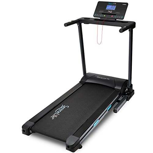 SereneLife Electric Folding Treadmill - Foldable Home Fitness Equipment for Walking & Running, 2.5 HP Indoor Home Cardio Machine with Downloadable App, Safety Key, 15 Incline Levels, 36 Training Modes | Amazon (US)