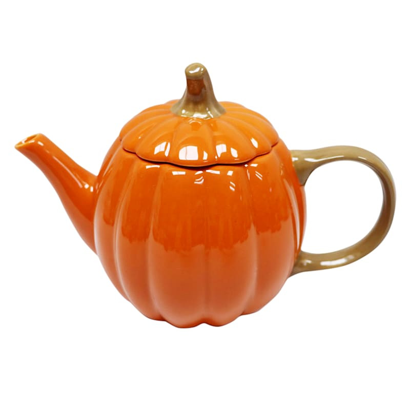 Pumpkin Shaped Ceramic Teapot | At Home
