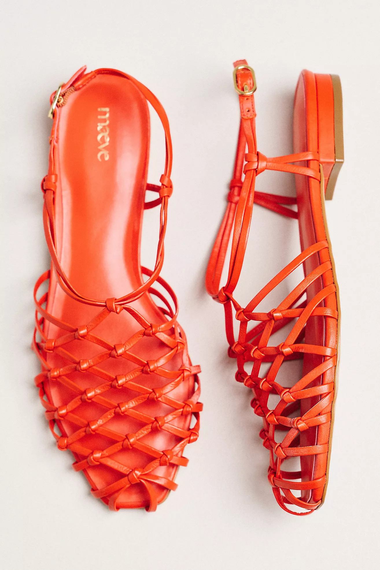 Maeve Woven Strappy Flat Sandals | Anthropologie (US)