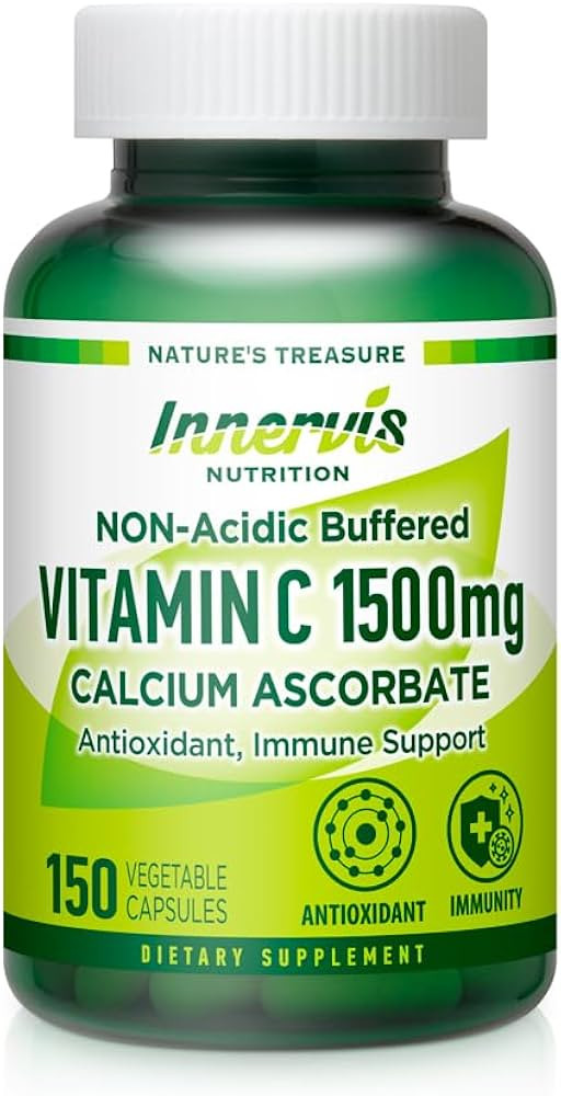 Non-Acidic Vitamin C 1500mg – Gentle on Stomach, Buffered Calcium Ascorbate, Immune & Antioxida... | Amazon (US)